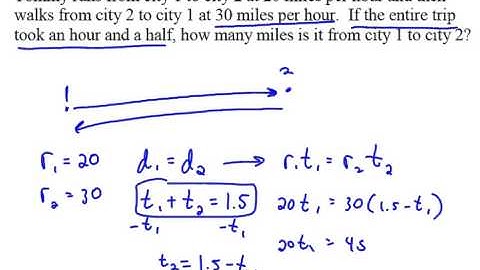 Distance, Rate and Time Problems Example 3