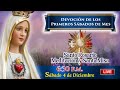 🔴 ADORACIÓN ROSARIO Y MISA DE HOY 04-12-2021 🔴 PRIMER SÁBADO DE MES