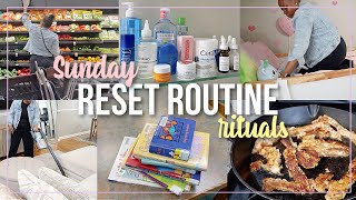 SUNDAY RESET ROUTINE! grocery shopping &amp; haul, cleaning my apartment, organizing skincare, meal prep