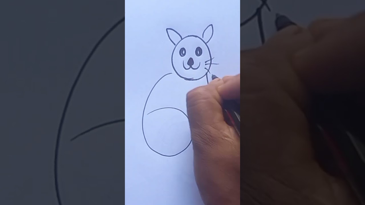 Easy cat drawing with number 6| Easy cat drawing🐰💖😺 