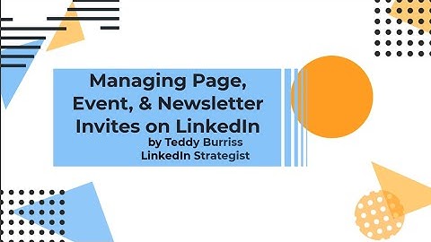 Controlling LinkedIn Invites to Pages, Events and Newsletters - There is a setting for this