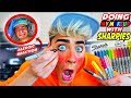 DOING MY MAKEUP WITH SHARPIES *permanent markers*