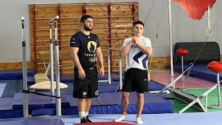 Абдулрашид Садулаев попробовал силы в спортивной гимнастике