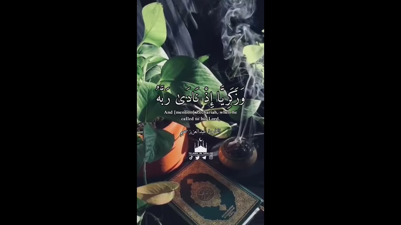 ( وزكريا اذ نادى ربه رب لا تذرني فردا وانت خير الوارثين ) تلاوة مميزة للقارئ عبدالعزيز سحيم