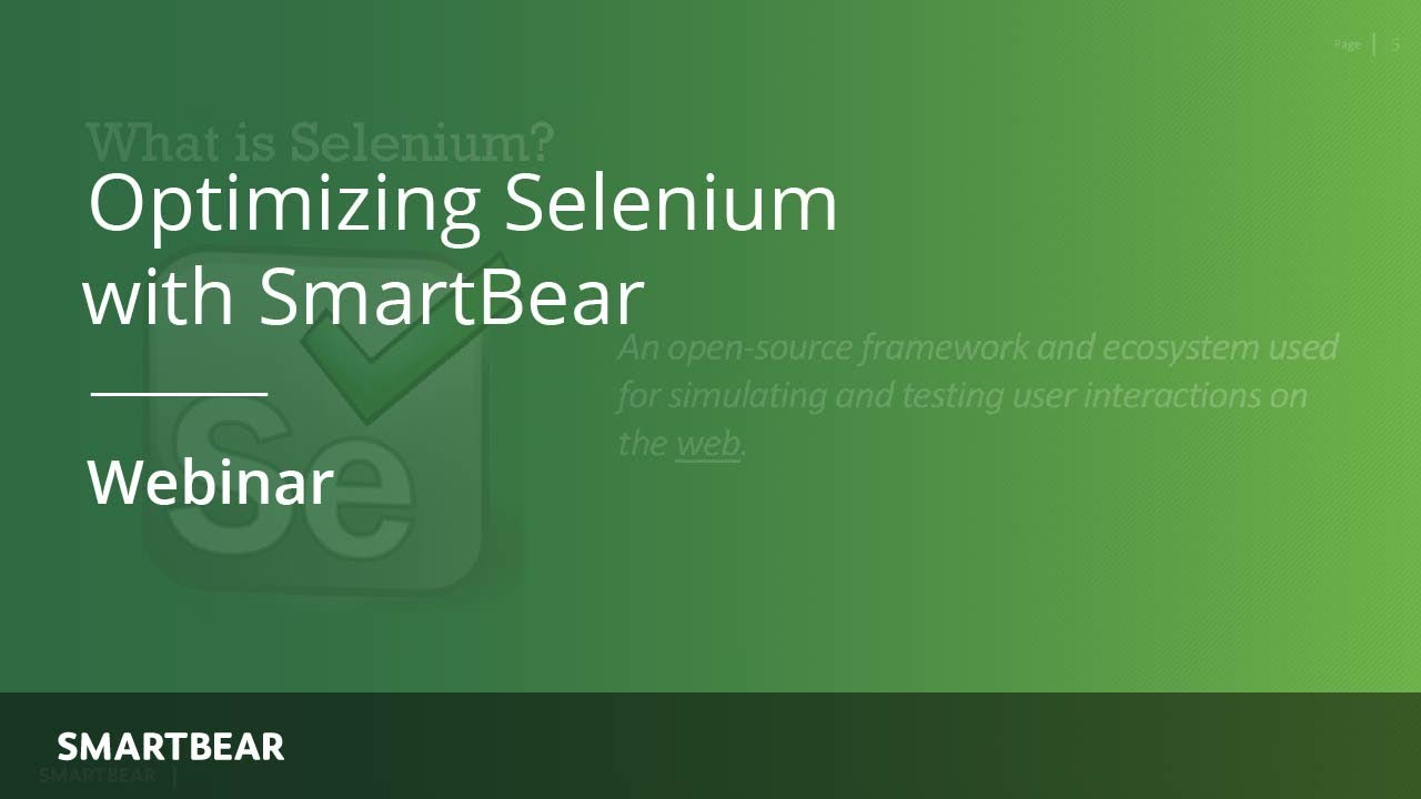 SmartBear Testing Tools with Selenium - YouTube