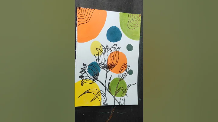 Day 5/10 of Daily Boho Art 🌷 | Acrylic Painting For Beginners | #shorts #bohoart #asmr #floralart