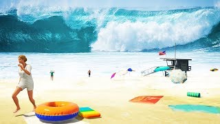 GTA 5 - Dropping a NUKE into the OCEAN!! (Huge Tsunami)