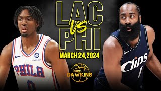 Los Angeles Clippers vs Philadelphia 76ers Full Game Highlights | March 24, 2024 | FreeDawkins