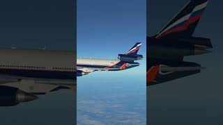 an airline is turning right through the skys#aviation