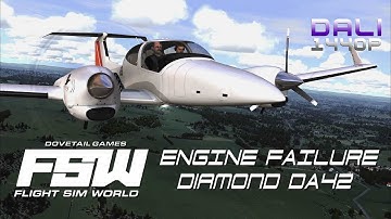 Flight Sim World - Engine failure on Diamond DA42 Twin Star 1440p