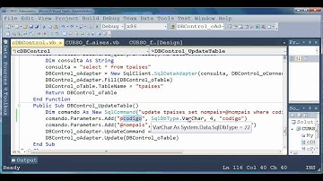 Tutorial Ms VB2010 usando VB.NET actualizar una tabla SQLDataAdapter