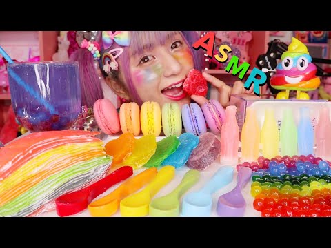 【ASMR】カラフルなスイーツの咀嚼音🍭🥺/【Eating Sounds】COLORFUL VARIOUS SWEETS,MUKBANG,먹방