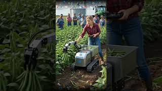 Future Farming! Small RC Machine Harvesting Vegetables 🇺🇸 #ai #futuretech #technology #shorts #usa