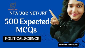 NTA UGC NET 2023 I  (DUET MA) Expected MCQs on Political Science Part 13  I Meenakshi Singh