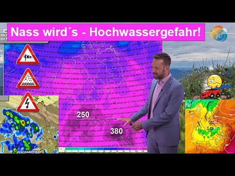 Höchste Alarmstufe LILA: Extremes Unwetter durch Starkregen mit schwerem Hochwasser! Rekorde möglich