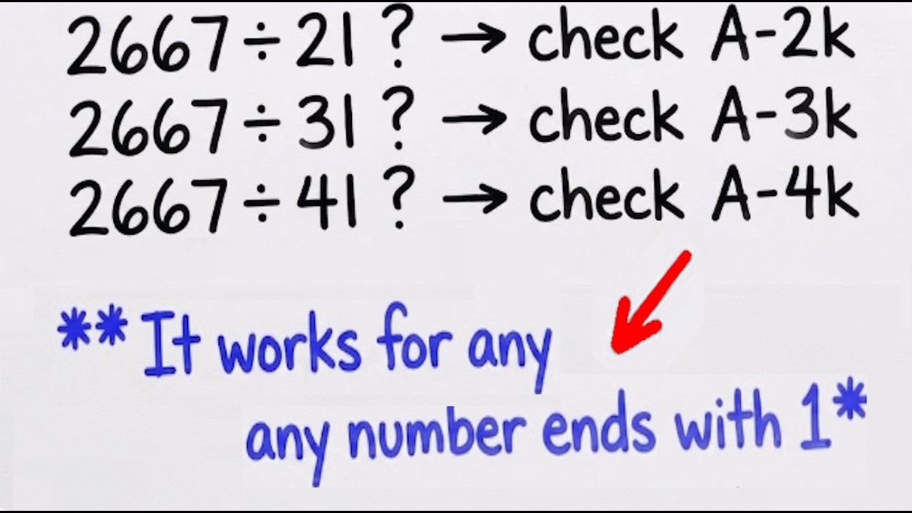 Ends with 1: Check this Divisibility rule