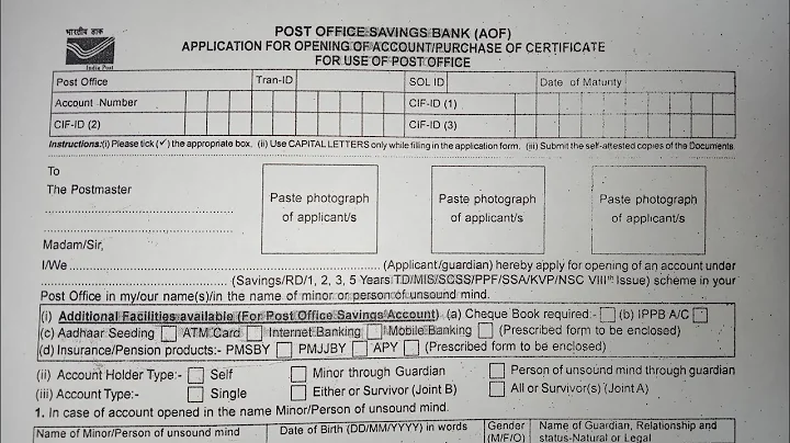 Post Office Savings Account Form Fill UP 2025 ?