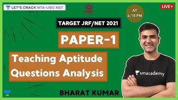 Teaching Aptitude Questions Analysis | Target NTA-UGC NET Paper-1 for 2020/2021 | Kumar Bharat