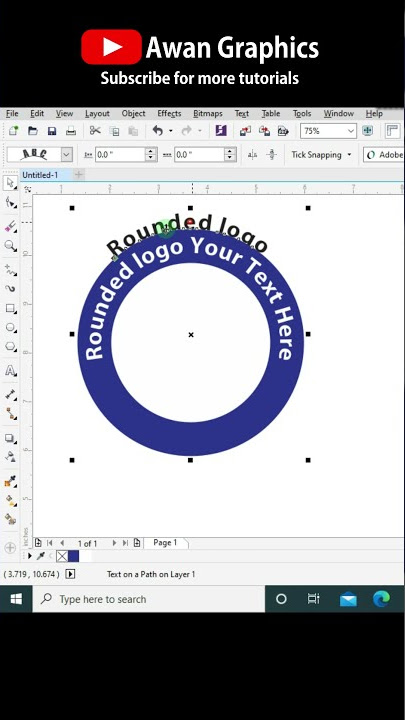 Logo teks bulat || Cara membuat logo teks bulat di coreldraw || Desain grafis