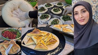 أروع وصفة لفطائر السبانغ مع الرمان و الجوز 🥖  🫓 🍃 🍃