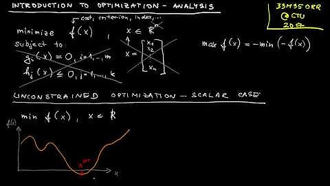 L1.1 - Introduction to unconstrained optimization: first- and second-order conditions (scalar case)