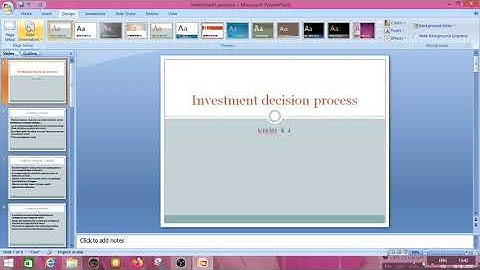 Investment decision process