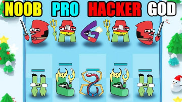 Merge Alphabet 2D Fusion Fight - NOOB vs PRO vs HACKER vs GOD