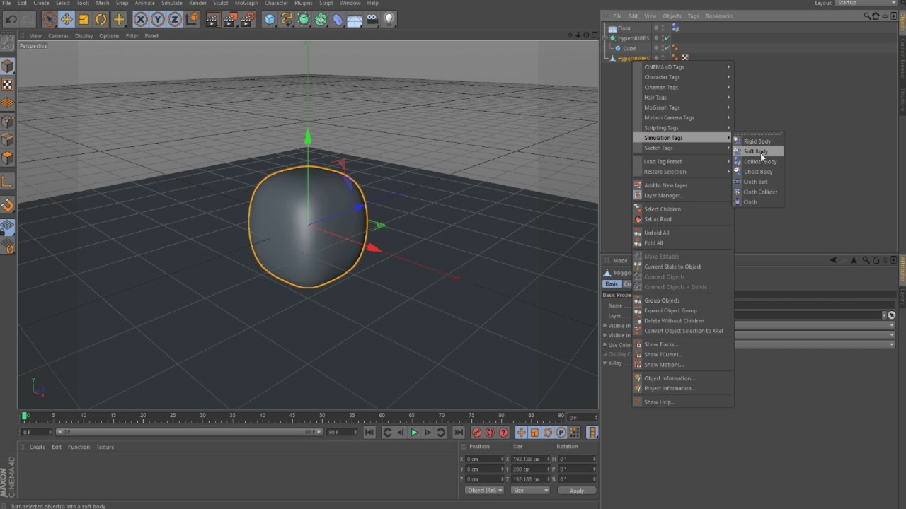SOFT BODY В Cinema 4d