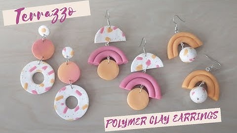 Terrazzo Earrings | Terrazzo Polymer clay Earrings - How to make polymerclay earrings for beginners