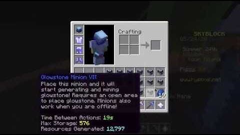 Lapis minions are better than glowstone minions - Hypixel Skyblock