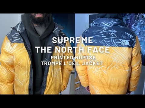 Supreme The North Face Nuptse Trompe L'oeil Jacket With Sizing Tips