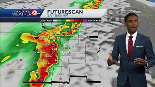 Showers may impact your Saturday, more rain Sunday, tracking storms Monday