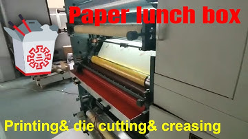 Paper lunch box flexo printing, die cutting, creasing in one machine inline
