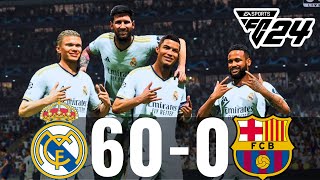 FC 24 PS5 Gameplay- Real Madrid 60-0 Barcelona -Ft, Messi, Ronaldo, Mbappe, Salah,Neymar, Bellingham