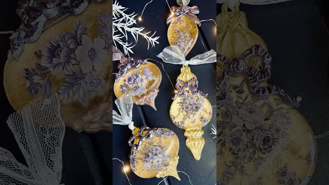 Golden DIY Resin Ornaments For Christmas-Redesign Makes Them Glow!