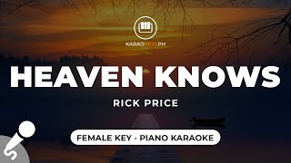 Heaven Knows - Rick Price (Female Key - Piano Karaoke)