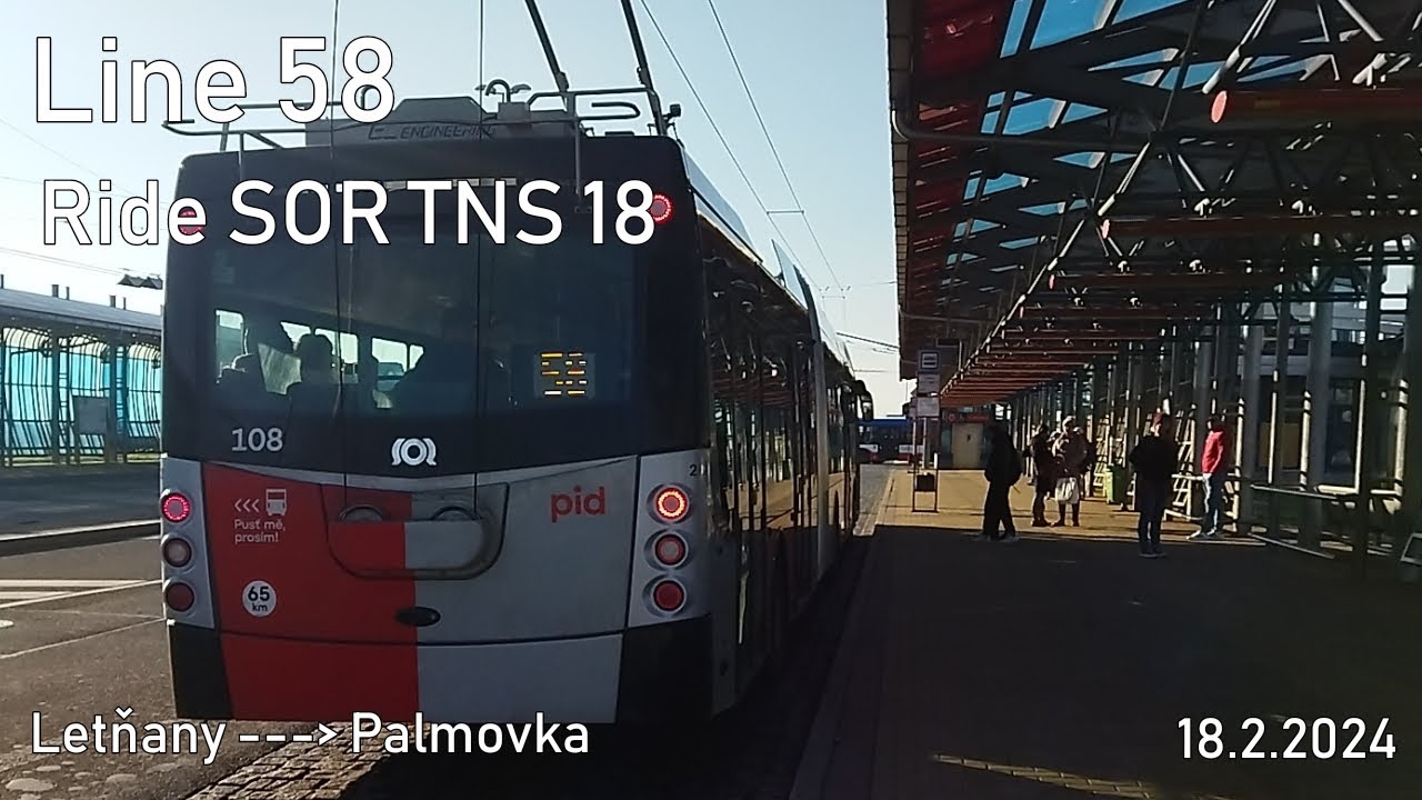Line 58 Ride SOR TNS 18 to Palmovka