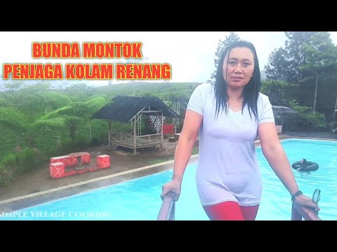 Bunda Montok  sexy pokonya bikin hot Datang kekolam nya suasana indah || Rural life girl indonesia