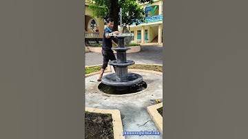 Lắp đặt đài đá phun nước phong thủy cho cơ quan #daiphunnuoc #daidaphunnuoc #phongviet