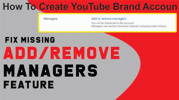 How To Create YouTube Brand Account | How To Enable Add Remove Manager in YouTube studio