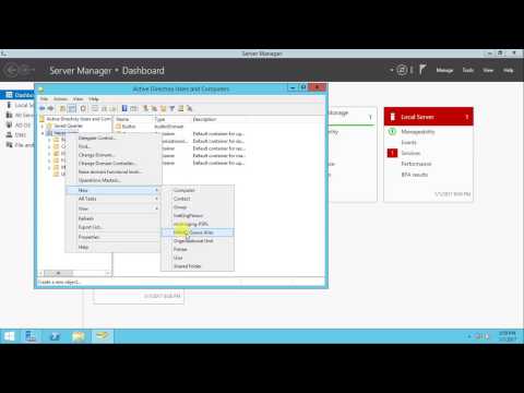 SERVER 2012 R2 How to create organizational unit in active directory?