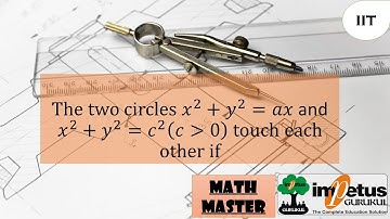 The two circles x^2+y^2=ax and x^2+y^2=c^2 (c gtr 0) touch each other if