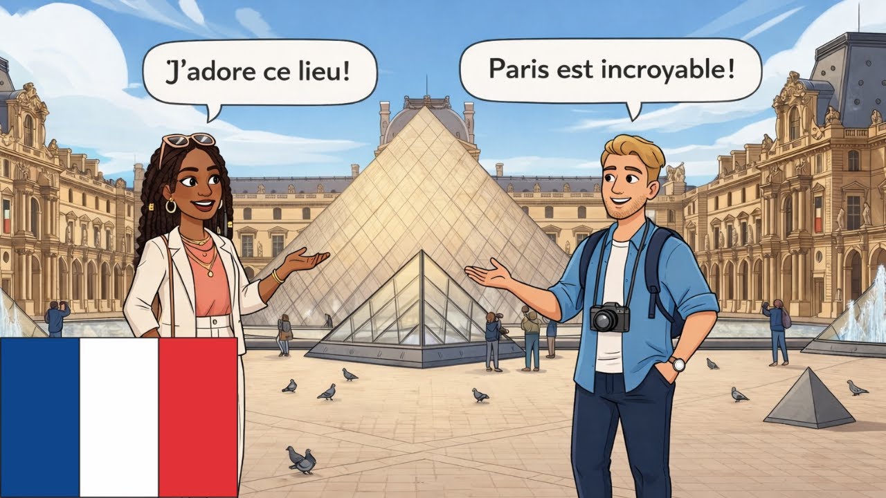Basic French for Americans | Louvre Museum Tour in France (Slow Everyday Dialogues)