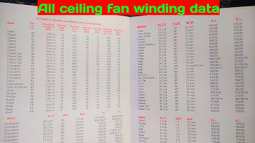 All ceiling fan winding data