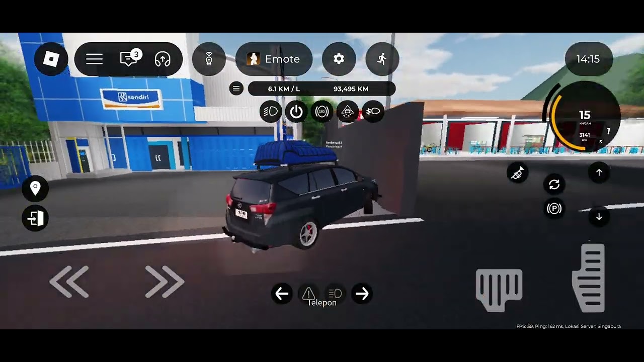 Aku lagi main car driving dengan mobil inova limit nih gais