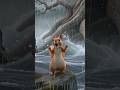 Squirrel’s Brave Rescue 🐿️🔥 Moral story #shorts