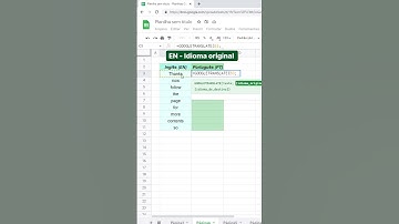 Como Traduzir Planilha no Google Sheets
