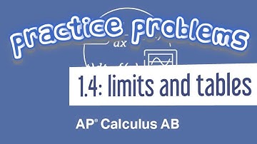 AP Calculus AB 1.4 Use the Table to Find the Limit of a Value