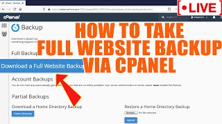 [🔴live] how to take full website backup via cpanel?