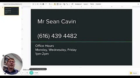Public Speaking 1A - Mr. Sean Cavin